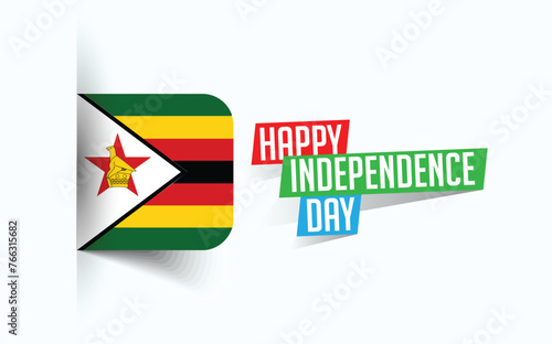 Happy Independence Day of Zimbabwe Vector illustration, national day poster, greeting template design, EPS Source File
