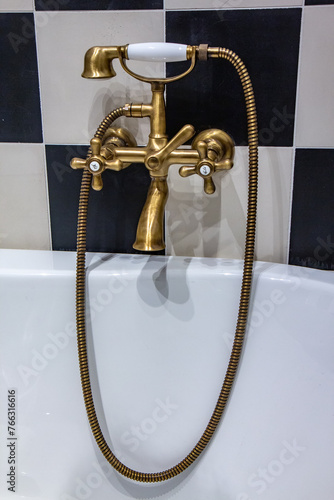 Old fashioned faucet in the bathroom