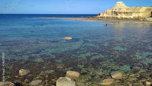 Salt pans at qbajjar, near marsalforn, gozo, malta, mediterranean, europe photo