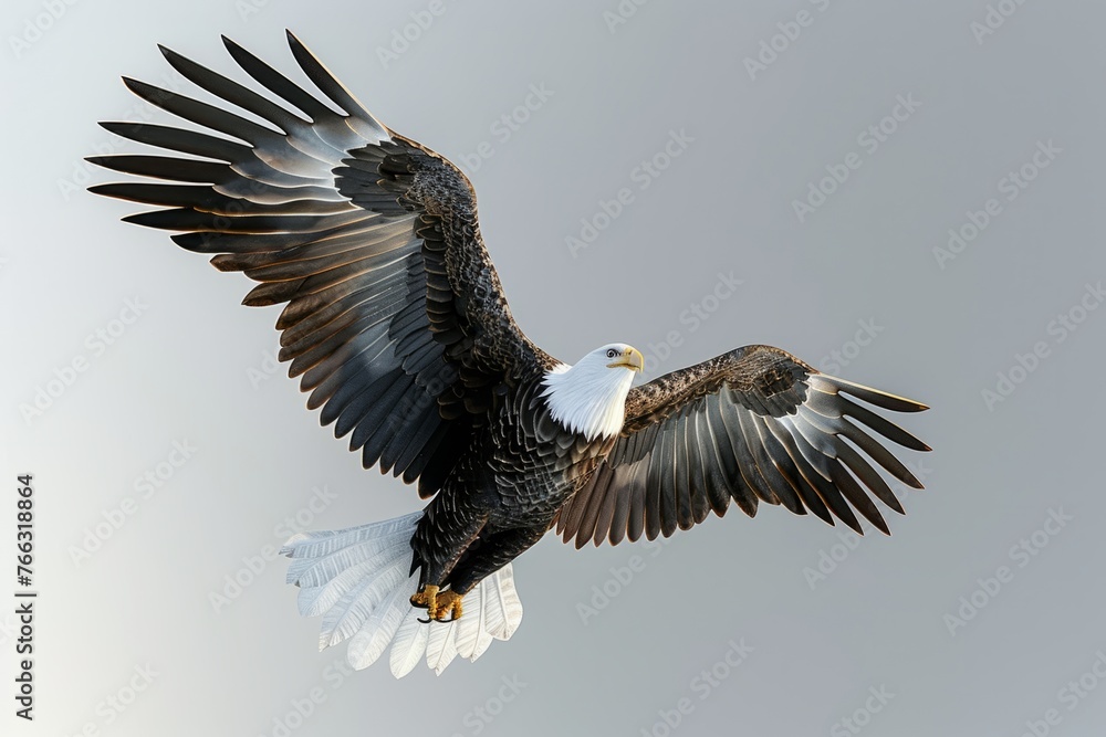 Fototapeta premium Eagle in flight, nature background