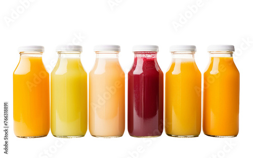 Colorful Assortment of Juices Isolated on Transparent Background PNG.