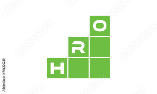 HRO initial letter financial logo design vector template. economics, growth, meter, range, profit, loan, graph, finance, benefits, economic, increase, arrow up, grade, grew up, topper, company, scale photo