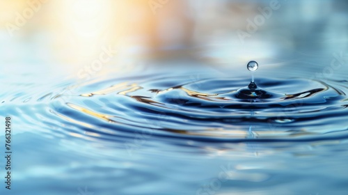 Close-up of Water Droplet Impact on Surface