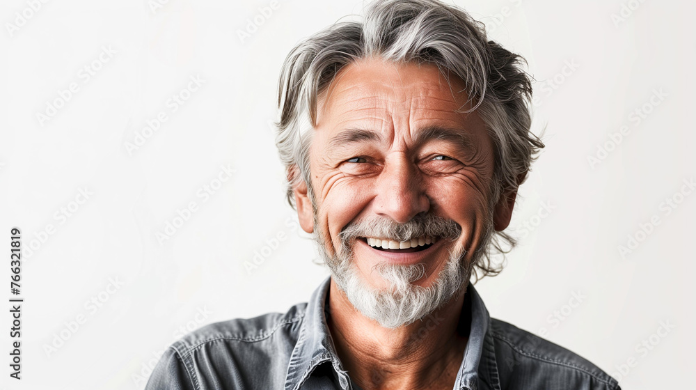 Portrait of a Smiling Senior Man with a Grey Beard Portrait of a Smiling Senior Man with a Grey Beard