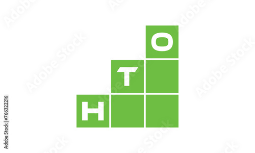 HTO initial letter financial logo design vector template. economics, growth, meter, range, profit, loan, graph, finance, benefits, economic, increase, arrow up, grade, grew up, topper, company, scale photo