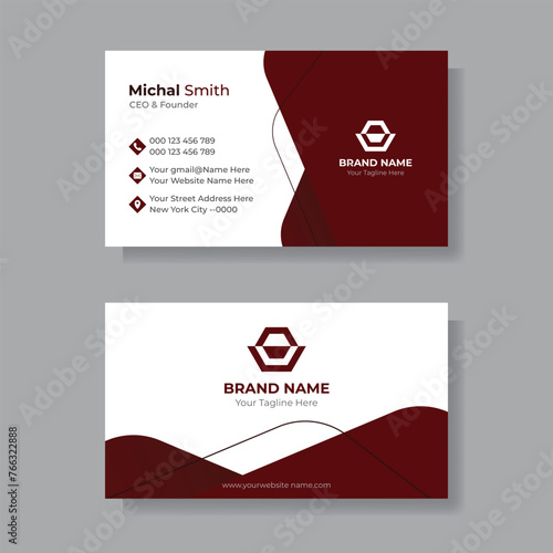 Modern Business Card - Creative and Clean Business Card Template. black business card design.