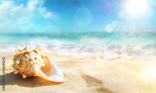 sea shells on the beach-generative ai © siwoo-mint