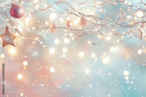 abstract christmas background with snowflakes. Generative AI