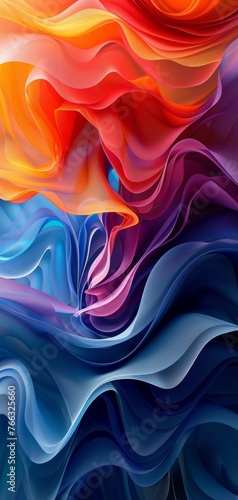 Flowing Organic Shapes with Smooth Color Transitions Generative AI