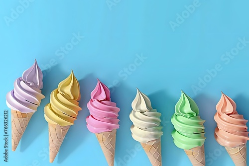 ice cream cones pattern background. Generative AI