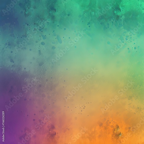 Green purple orange, a rough abstract retro vibe background template or spray texture color gradient 
