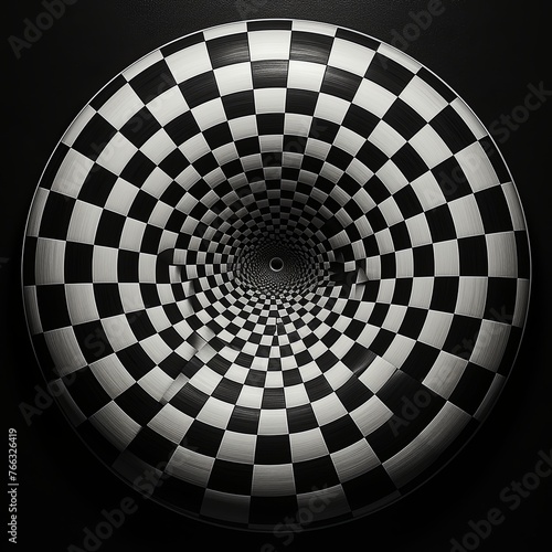 in a circle  Three-dimensional effect of a tightening funnel