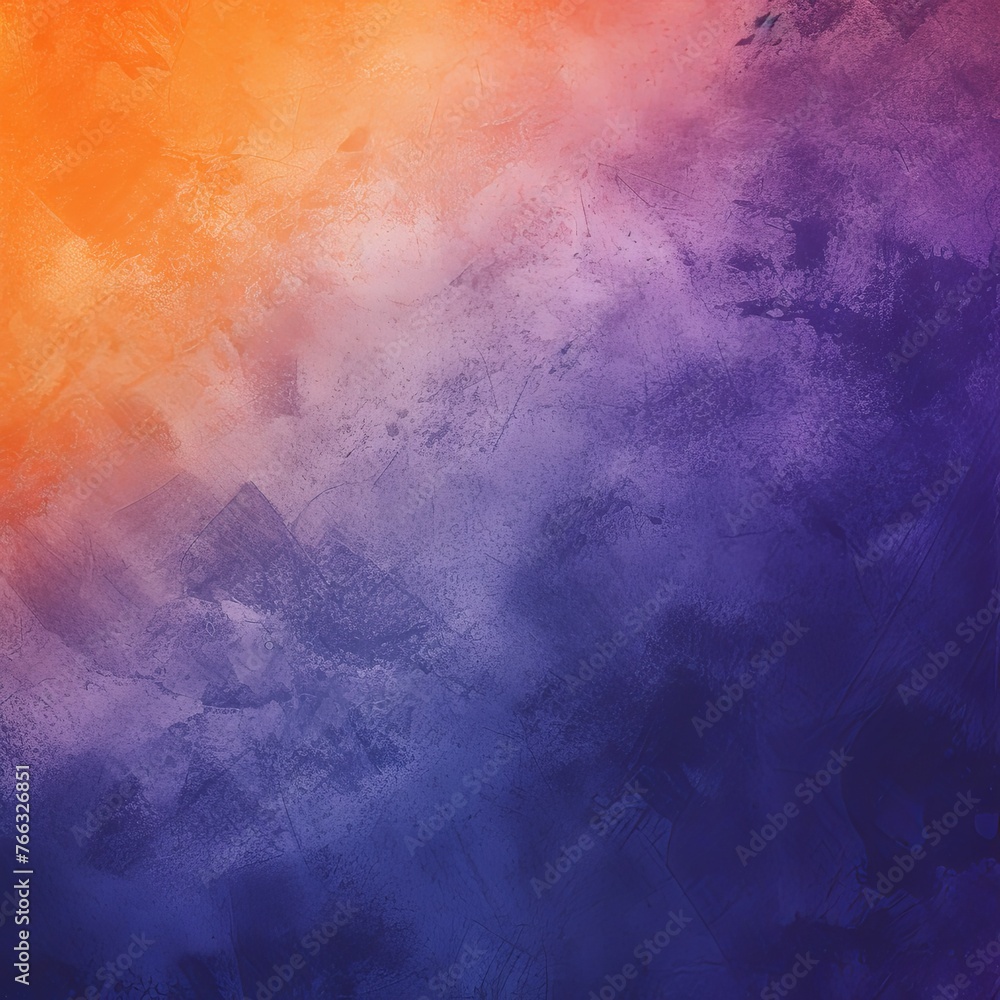Indigo purple orange, a rough abstract retro vibe background template or spray texture color gradient