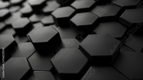 Black Hexagonal Honeycomb Tiles Background