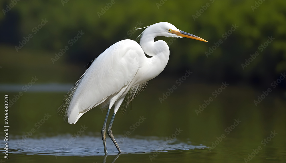 Obraz premium Great White Egret bird Stock Photo,Egret bird photography.Wildlife Photography, Generative AI