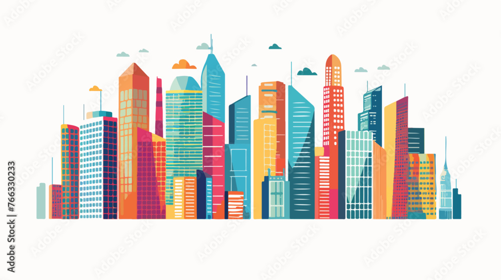 Abstract Corporate Metropolis flat vector isolated on