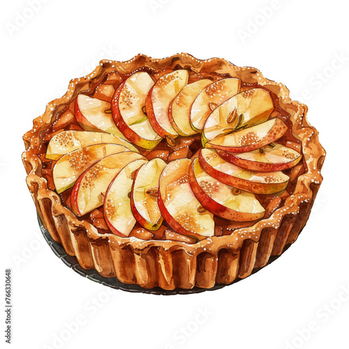 apple pie vector illustration in watercolour style