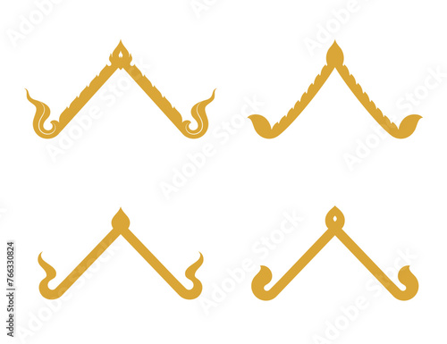 Roof gable in thai style buddhism buddhis. Vector illustration