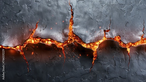 Fire-Torn Background: Molten Metal Texture with Burning Edge