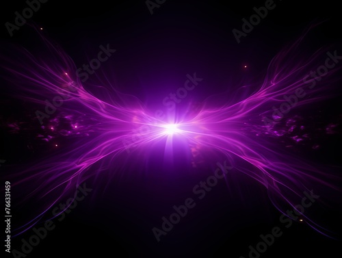 Purple light flare isolated black background