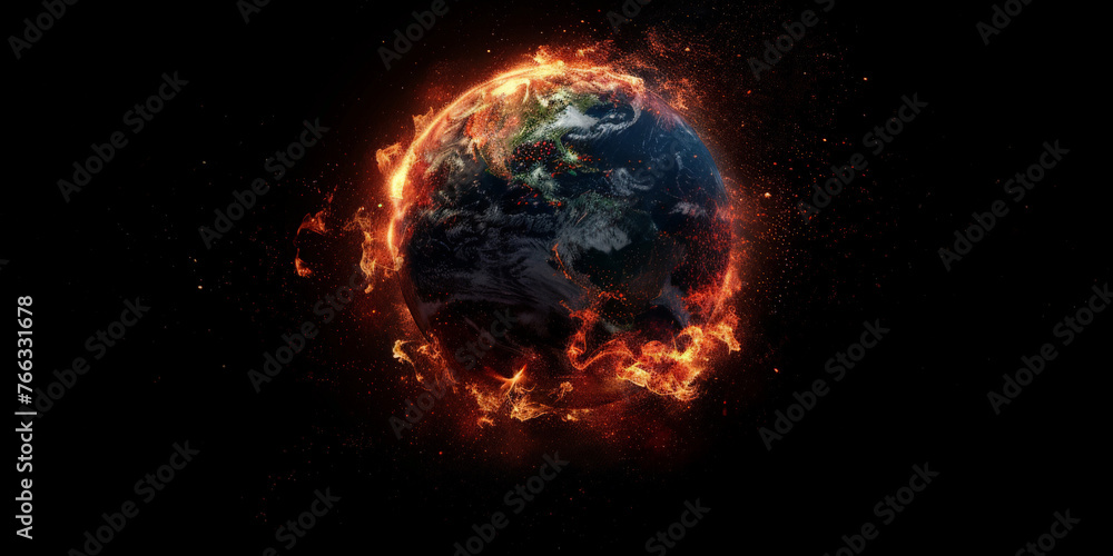 global warming in earth in space, The Earth is destroyed by the sun. 