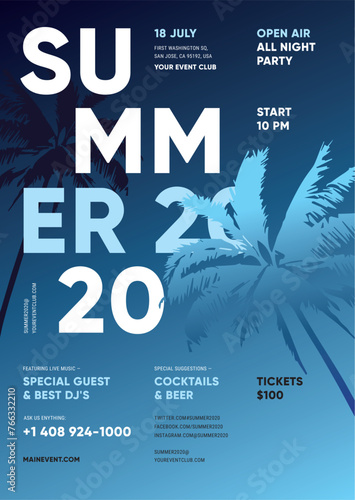 Summer Music Party Festival Poster Flyer Template