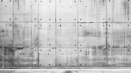 Monochromatic concrete urban wall with a gritty and rough texture photo