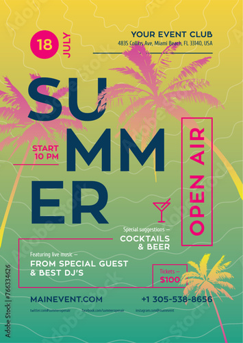 Summer Music Party Festival Poster Flyer Template