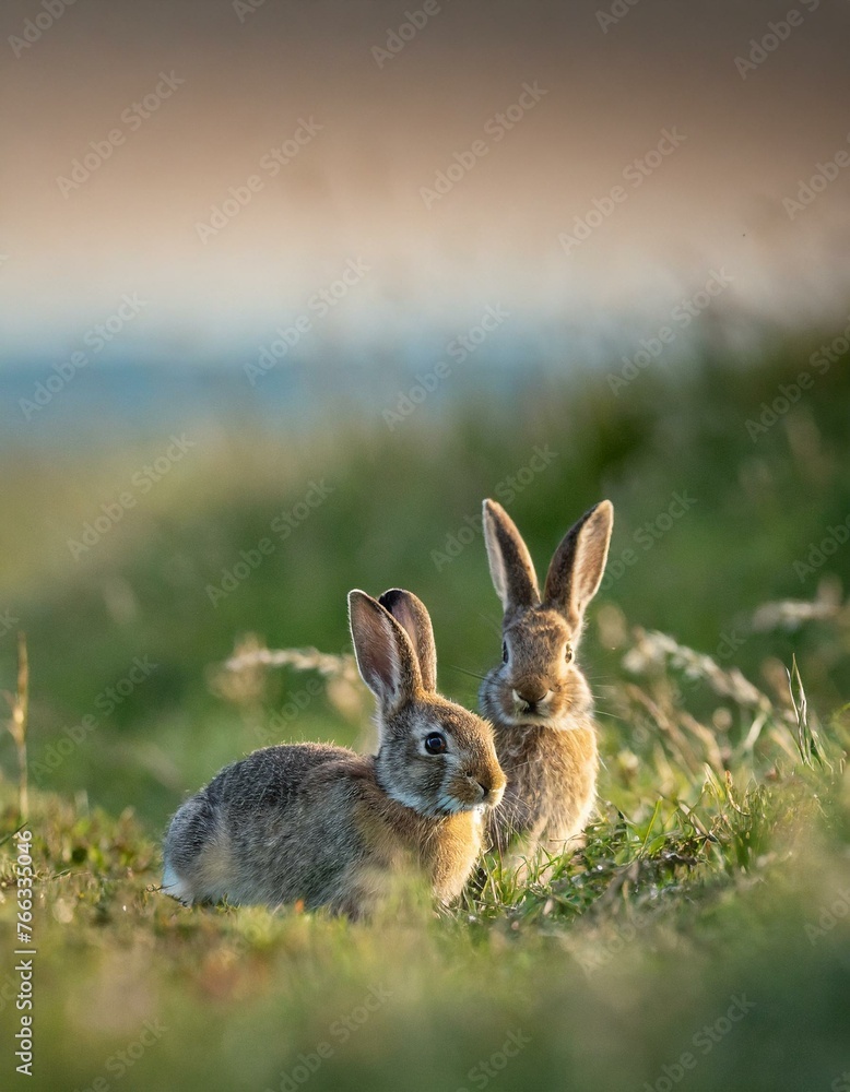 rabbits in the meadow