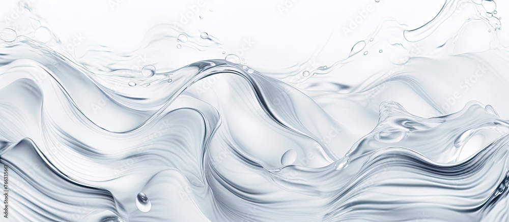 A closeup of a liquid splash in electric blue on a grey and white background, creating a mesmerizing pattern. The transparent material freezes like metal, resembling an art piece A closeup of a liquid splash in electric blue on a grey and white background, creating a mesmerizing pattern. The transparent material freezes like metal, resembling an art piece