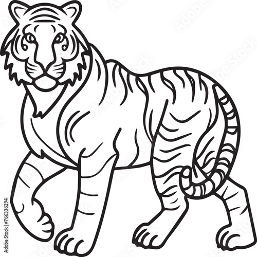 Domestic animals coloring pages. Domestic animals outline vector. © maksud