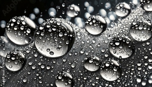 water drops on black background, water droplets, a digital rendering 