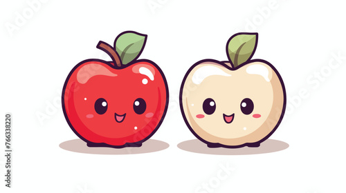 Distressed sticker of a cute cartoon apples flat vect
