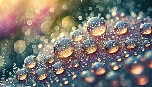 water drops on a glass, water droplets, a digital rendering 