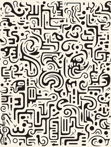 Repeat pattern of abstract lines  labyrinth concept