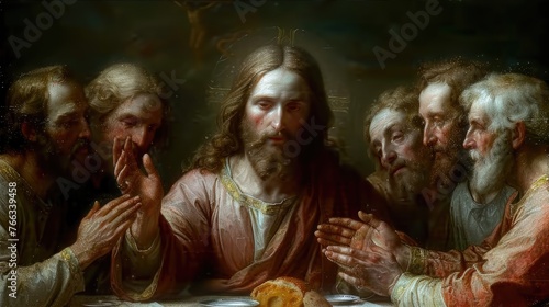  Jesus Christ, the last supper with the 12 apostles