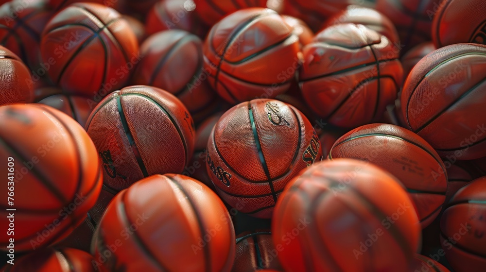 A court of dreams paved with countless basketballs. Basketball galore A court of dreams paved with countless basketballs. Basketball galore