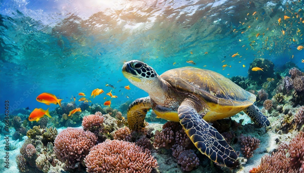 Sea turtle in the ocean Sea turtle in the ocean