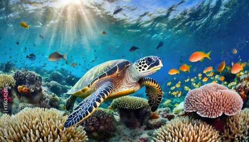 Sea turtle in the ocean © Ümit