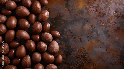 easter eggs chocolate background