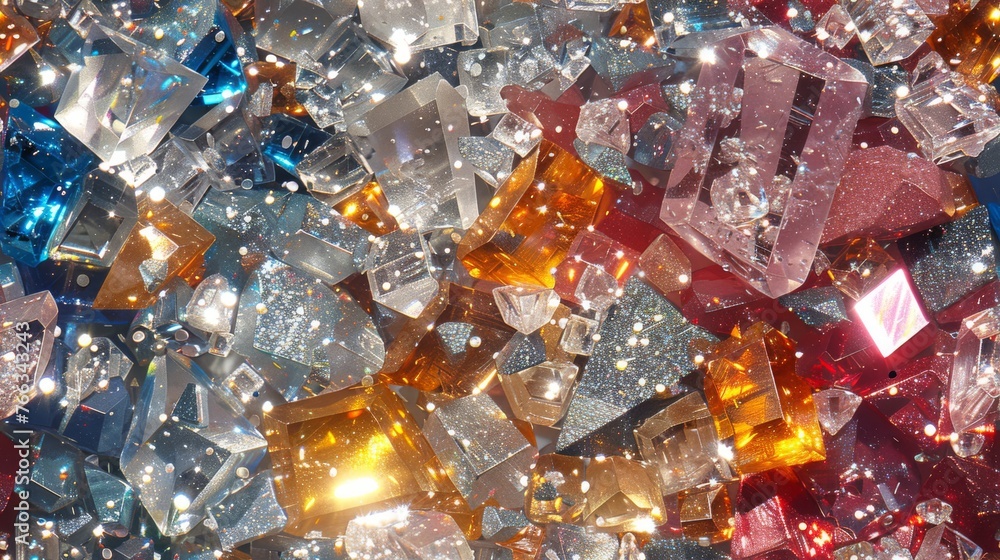A close-up of colorful glass cubes illuminated by a central light A close-up of colorful glass cubes illuminated by a central light