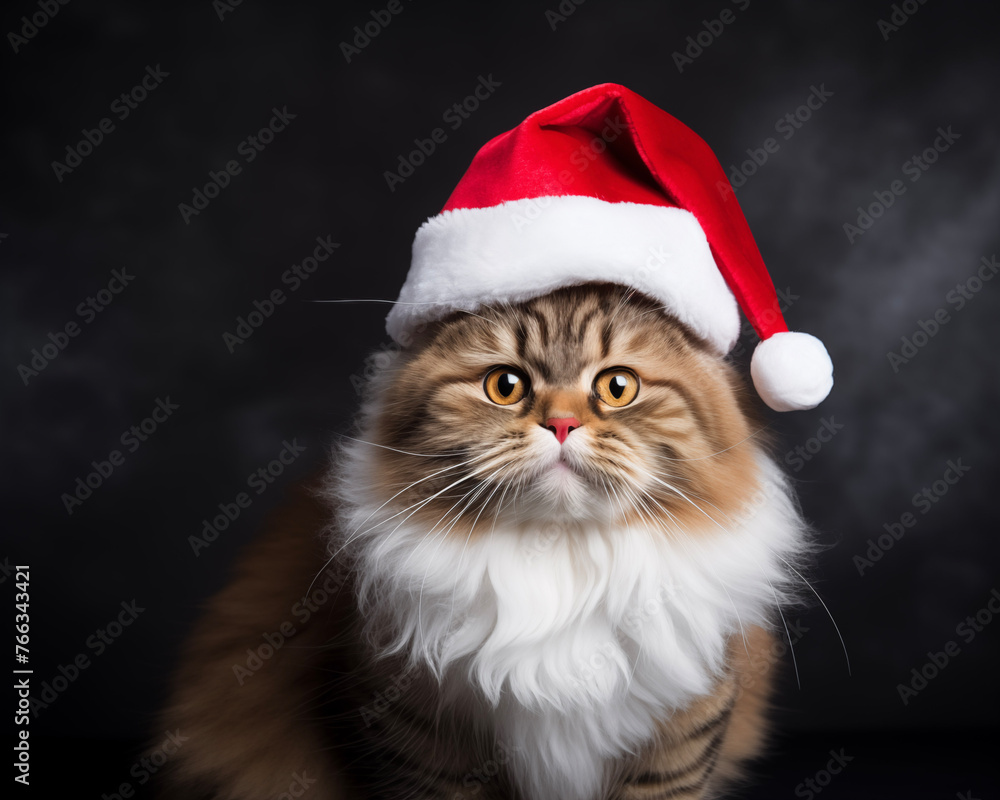 Christmas Cat background. Happy new year backdrop. Celebrating winter holidays card. Christmas Cat background. Happy new year backdrop. Celebrating winter holidays card.