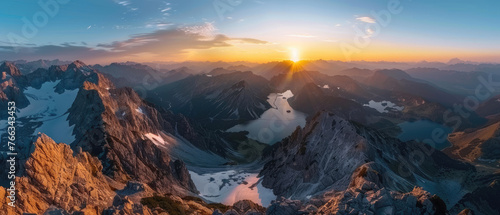 A panoramic view of the circus mountain range in California