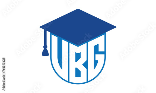 VBG initial letter academic logo design vector template. school college logo, university logo, graduation cap logo, institute logo, educational logo, library logo, teaching logo, book shop, varsity photo