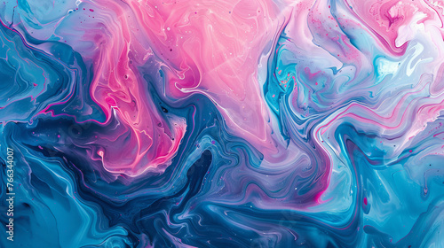 A soft wave of pink and blue hues creates a tranquil abstract art piece