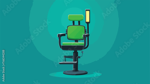 Green traffic light on barbershop chair