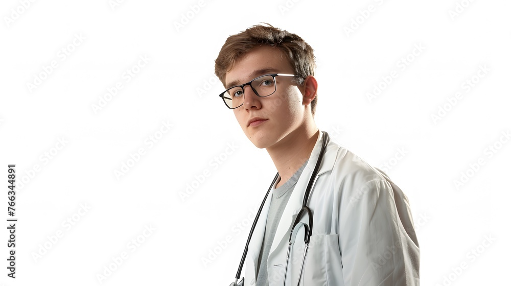 smiling doctor portrait isolated on a white background smiling doctor portrait isolated on a white background