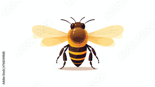 Honeybee flat vector isolated on white background