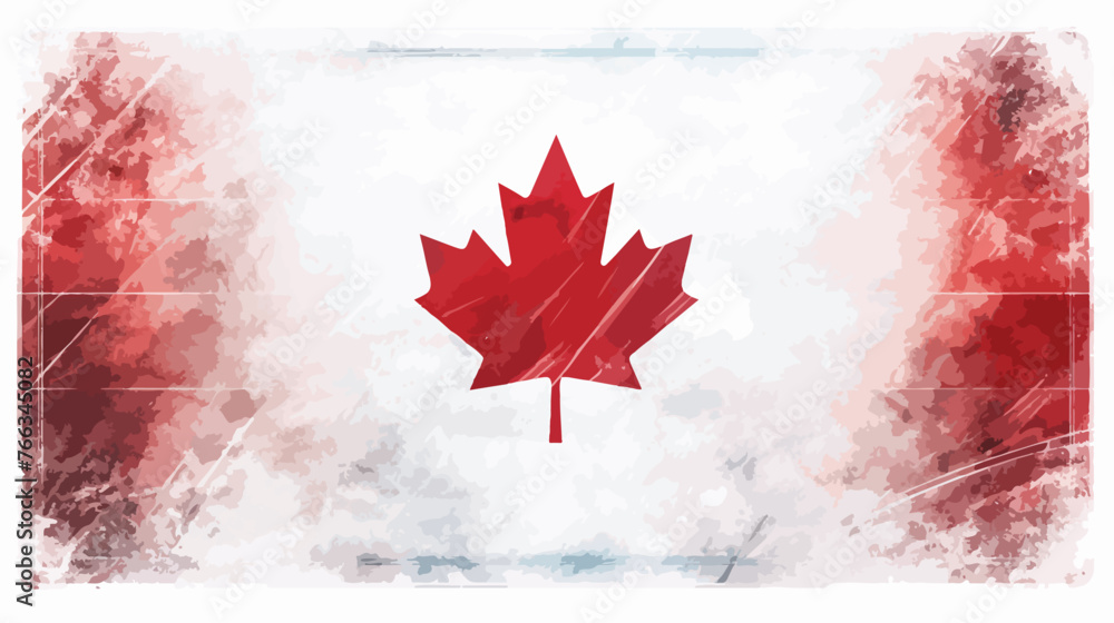 Fototapeta premium Ice hockey field textured by Canada flag