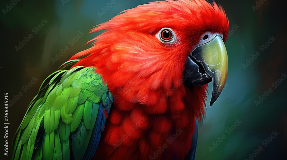 Fototapeta premium Red and green parrot UHD wallpaper